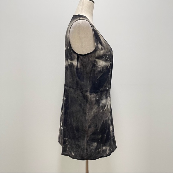 Electric Feathers Sleeveless Black Raw Tie Dye Tunic Size Small - Picture 12 of 14
